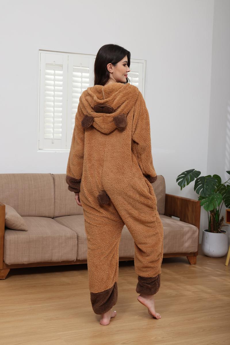 Cozy Cow Onesie for Adults, Plush Fleece Animal Costume Pajamas with Hood for Halloween, Cosplay, and Loungewear