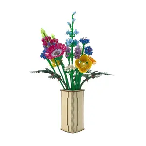 Baltic Birch Rectangular Vase Compatible with LEGO® Flowers & Botanical Bouquets – Set Not Included