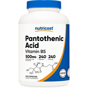 Nutricost Pantothenic Acid (Vitamin B5) 500mg, 240 Capsules