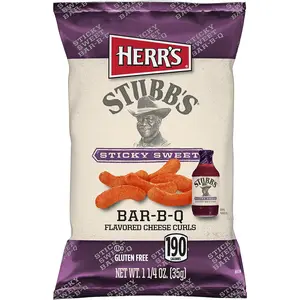 Herr's Savory Sticky Sweet BAR-B-Q Cheese Curl Snacks 1.25oz - Pack of 7