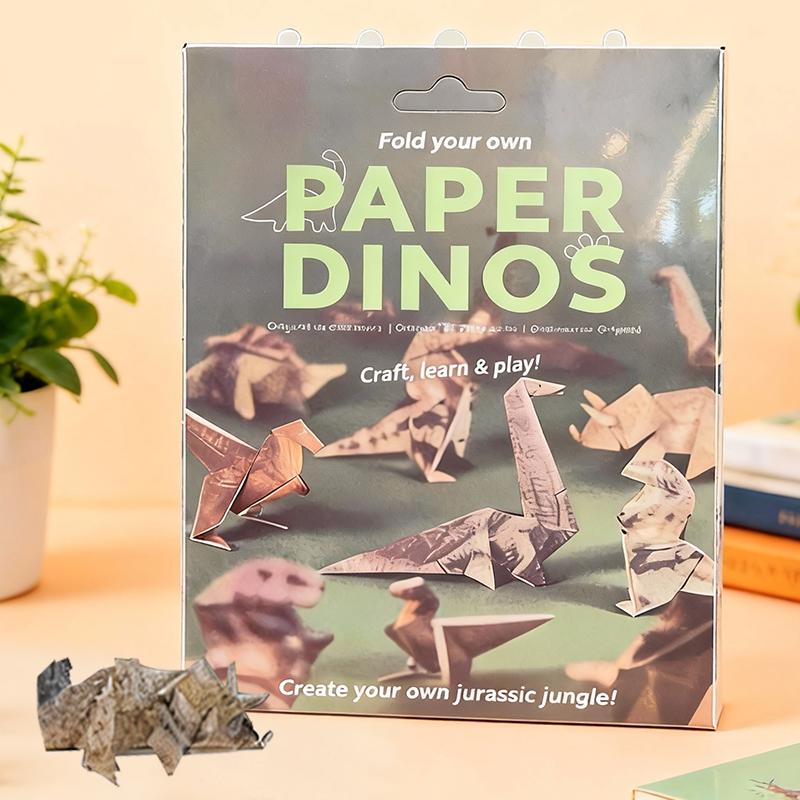 ihubei DIY Origami Cats Dogs Dinosaur Kit 150 Sheets, 3D Folding Craft Set Fun and Relaxing Handicraft Activity Cute Desk Decoration Perfect Gift for Kids Adults Pet Lovers Educational Toy to Improve Hand Eye Coordination Creativity and 3D Thinking Skills