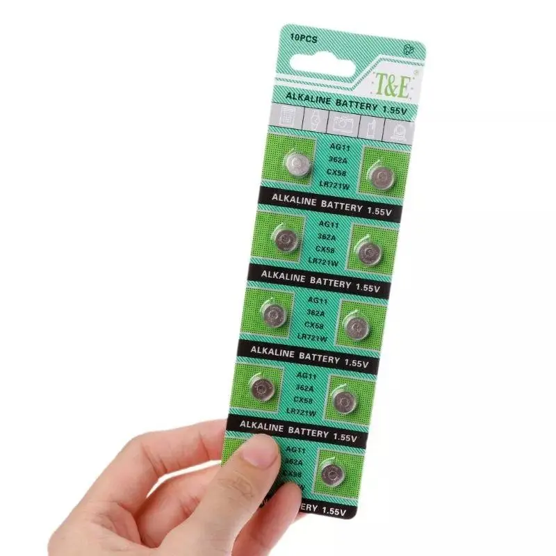 Ag11 Lr721 362 V362 D362 Gp362 1.5v Alkaline Button Battery, for Car Key Fob, Calculator, Watch, Small Electronics