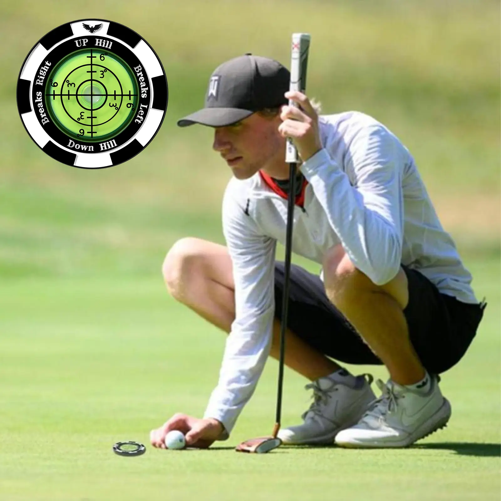 3-Pack Golf Slope Rangefinders, Accurate Slope Calculator & Distance Mtr, Compact Portable Accessory with Fast Readout, Ideal Gift for Golfers, Suitable for Golf Course Use (Pairs with Putter, Hat)