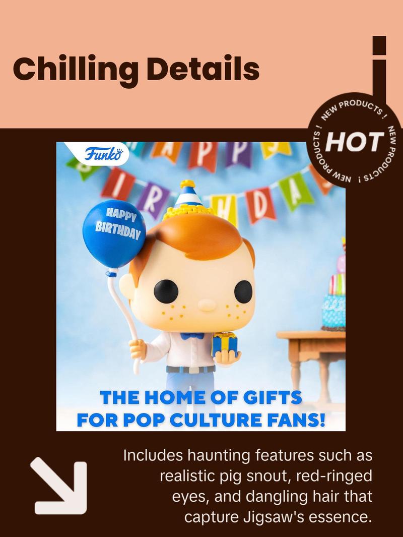 Funko Pop! Saw Jigsaw CHASE Vinyl Figure #1820 Pig Mask Horror Disturbing Dark Robe Dangling Hair Realistic Snout