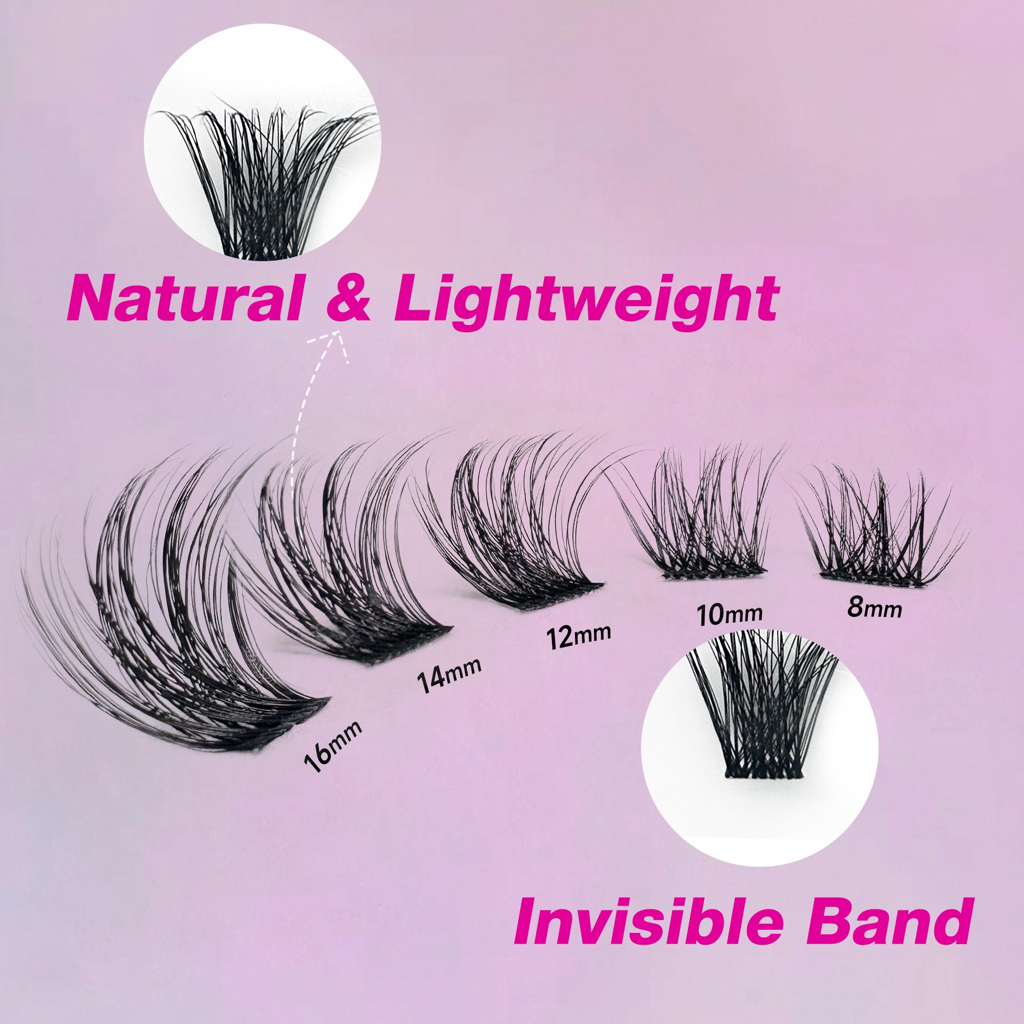 VEYESBEAUTY VB-Siren Cluster Lashes Individual Lash Extensions Layered Wispy Faux Mink Lash Newbie's Five-Second DIY Mixed Length for Self Application Makeup at Home Cosmetic Eyelashes Extensions