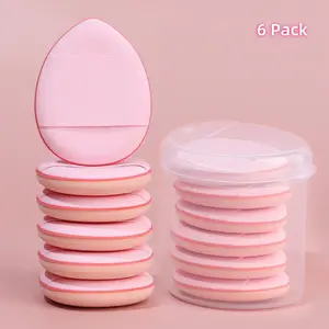Finger Puff, 6 Pcs Mini Makeup Puff,Suitable For Foundation, Concealer, Eye Shadow,Beauty Makeup Tools (Pink)