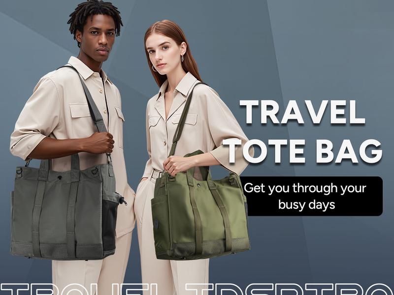 travel inspira Laptop Tote Bag for Women/Men, ​​Versatile​​ Work Bag with Adjustable Shoulder Strap, Water-Repellent ​​Travel-Ready​​ Duffle Bag with Reinforced Bottom for Travel, Work, School and Business