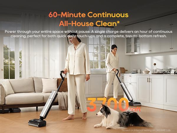 DREAME Aero Pro Elite/ Aero Vacuum Mop, ALL-in-ONE cordless cleaner for wet messes & dry messes, 0 hair residue, 5mins quiet flash self-clean, 185℉ self-dry, 60min runtime, for family, for all flooor types