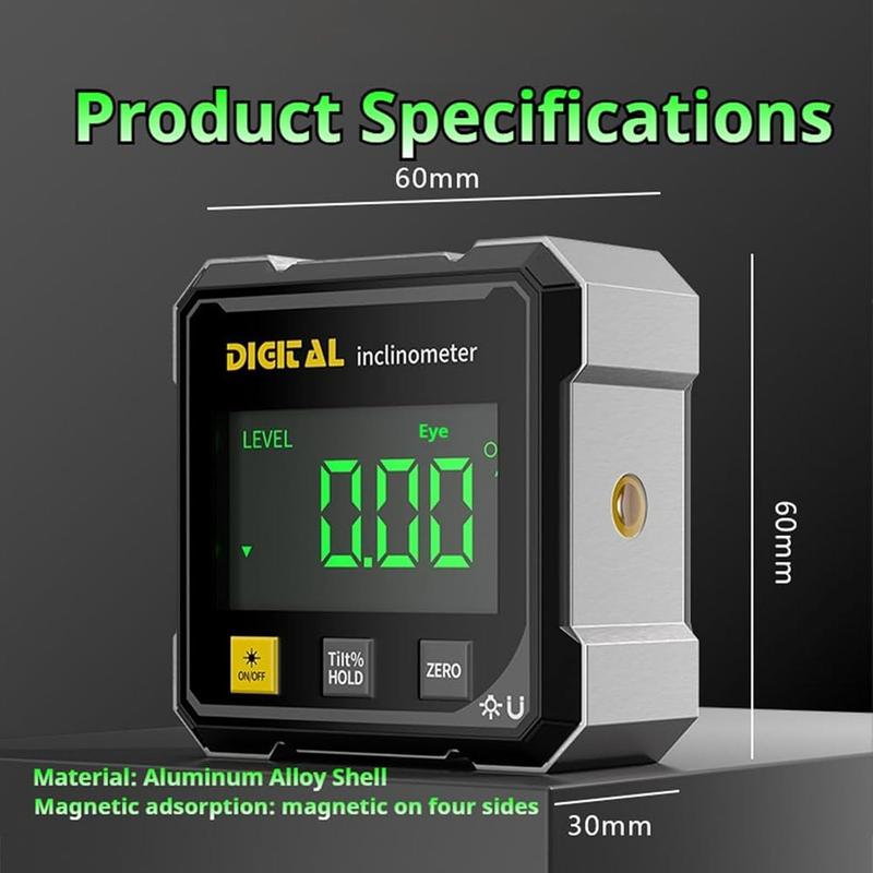 Agiufgs Magnetic Digital Angle Finder with Dual Laser Guide & 360Magnetic Attachment Rechargeable Angle Meter for Woodworking Construction and Machinery Rechargeable,Dual,Laser,Angle,Finder