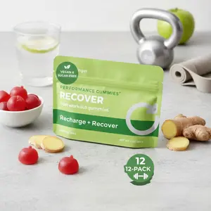 RECOVER Post-Workout Gummies - Vegan & Sugar-Free Recovery Chews | Apple Ginger Flavor | 12-Pack Muscle Support