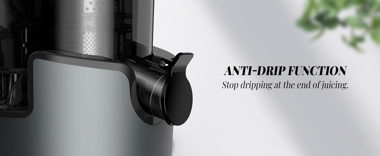 GDOR Cold Press Juicer with 5.3" Wide Feed Chute 150NM Powerful Motor Slow Masticating Extractor High Juice Yield Easy to Clean Fits Whole Fruits & Vegetables Black