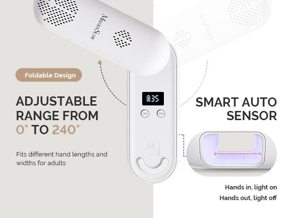 MelodySusie UV LED Nail Lamp, P-PLUS20F UV Protection Rechargeable Cordless Nail Light for Gel Polish for Salon & Home Use Nail Art Manicure Cutics