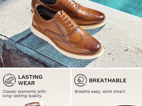 Bruno Marc [CrossFlex Neat Polish+] Men's Dress Sneakers Casual Oxford Formal Shoes with Genuine PU Leather Round Toe All Seasons Comfortable Lightweight Design