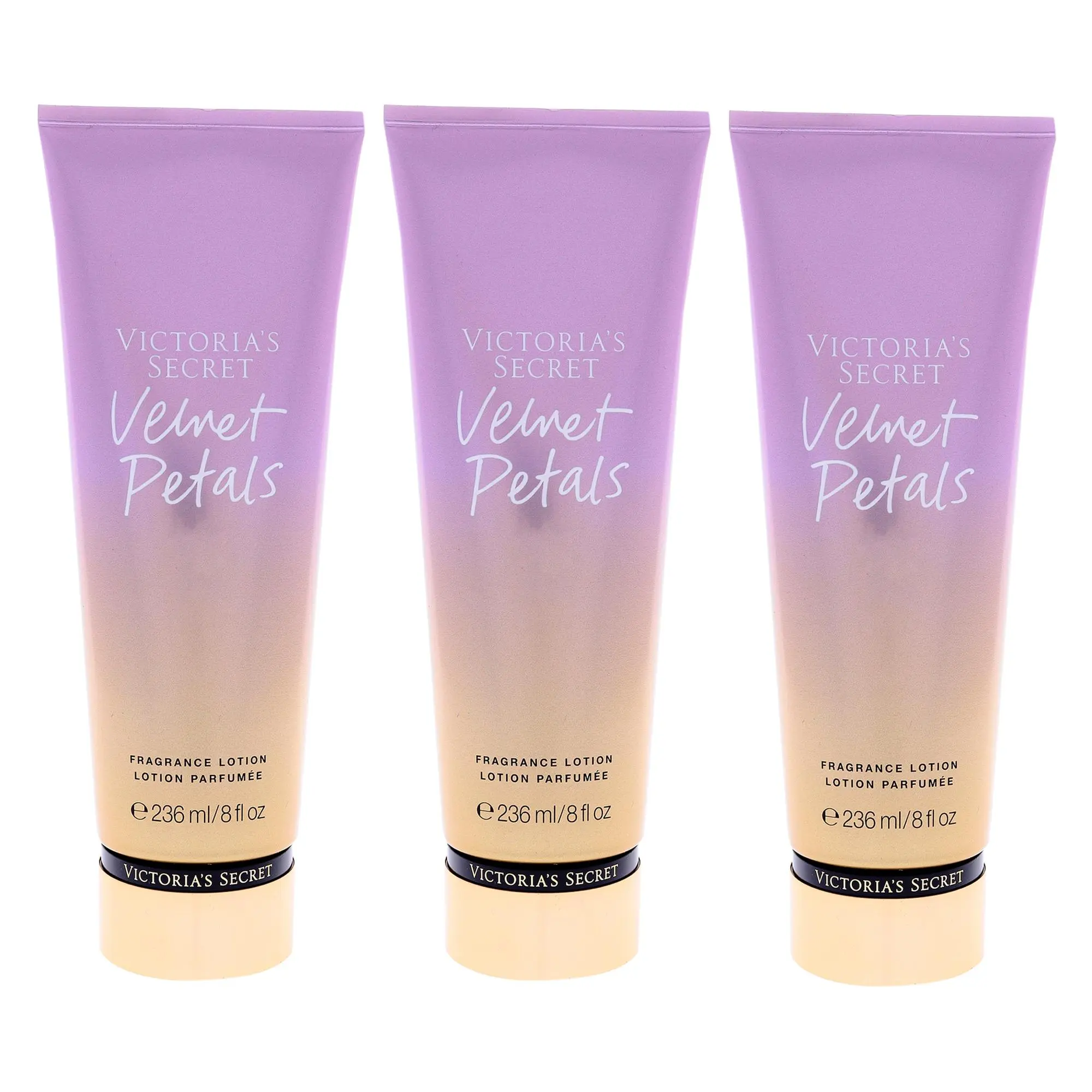 Victoria's Secret Velvet Petals Fragrance Body Lotion for Women - 8 fl oz Moisturizers, Daily-Apply Body Care Products - Pack of 3, Apply Daily