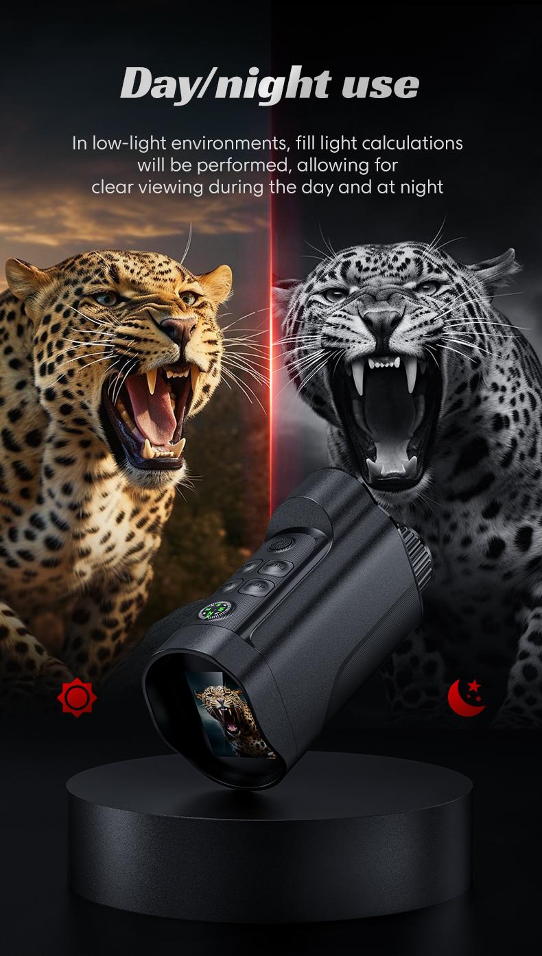 INSKAM 4K Night Vision Monocular with 2'' HD Screen,5000mAh Battery,7 IR Infrared 10X Zoom for Camping Wildlife Observation,Gift for Men Dad Husband