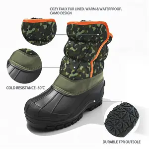 Snow Boots for Boys Girls/Women Winter Outdoor Boots Waterproof with Fur Lined(Big Kids/women)