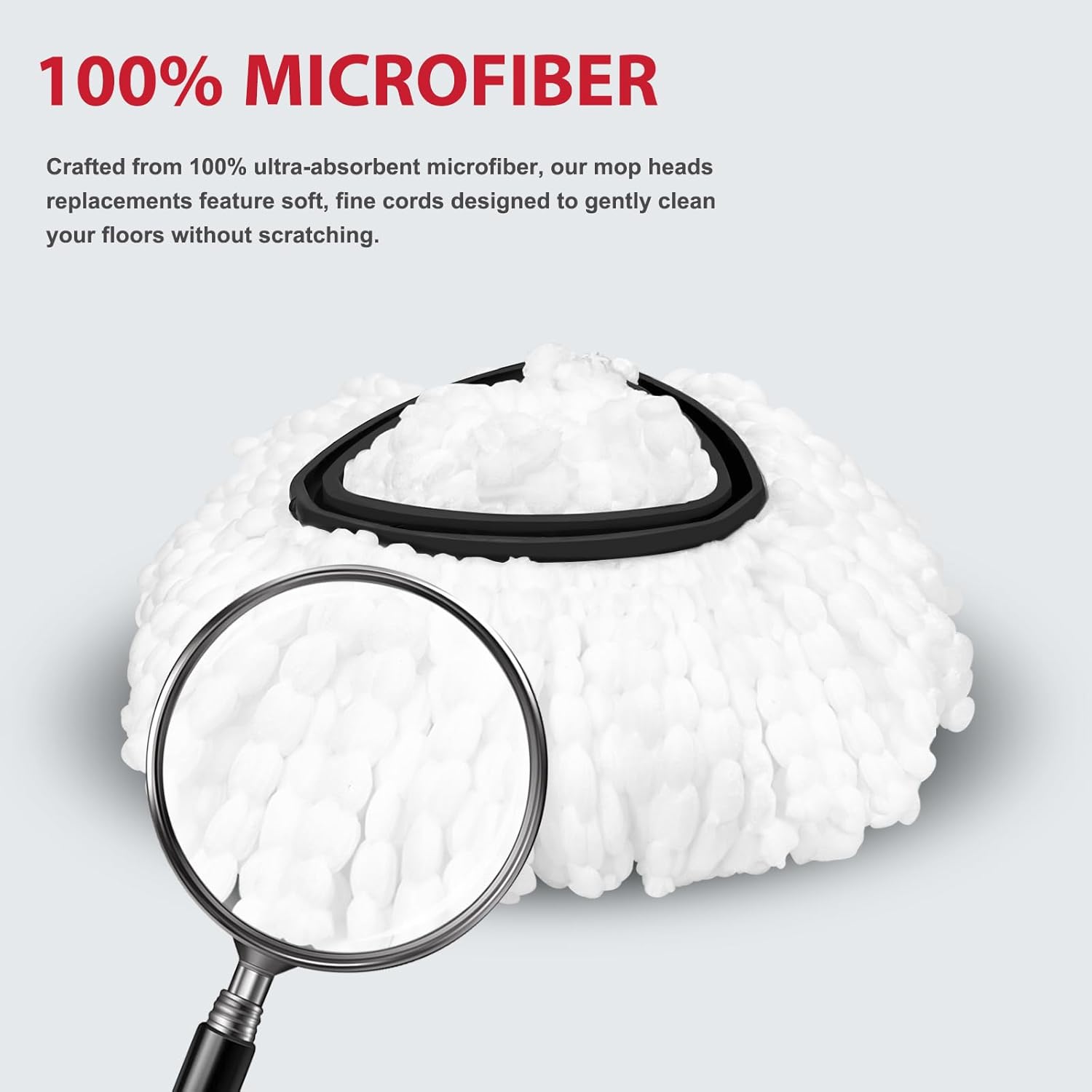 Spin Mop Head Replacement & Shower Floor Scrubber for O Cedar 1-Tank System,Microfiber Mop Refill Heads for Cleaning All Hard-surfaced Floor, Easy to Replace Easy to Clean