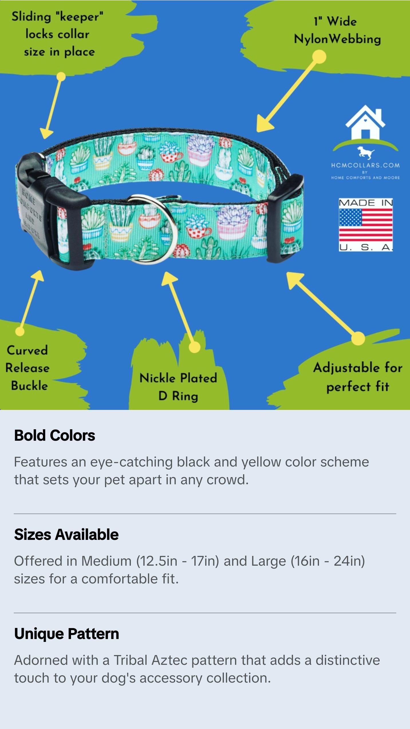 Tribal Aztec Native Dog Collar