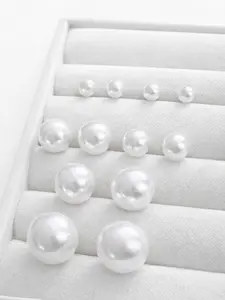 Elegant Pearl Stud Earrings for Women | Modern Minimal Style | 6 Sizes to Choose | Everyday Chic Essential