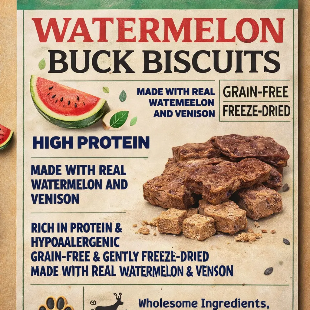 Watermelon Buck Biscuits Freeze Dried Dog Biscuit Treats