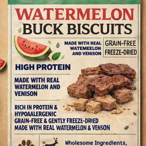 Watermelon Buck Biscuits Freeze Dried Dog Biscuit Treats