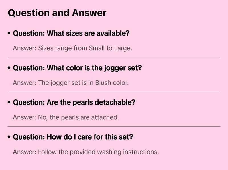 Jogger With Pearls Set