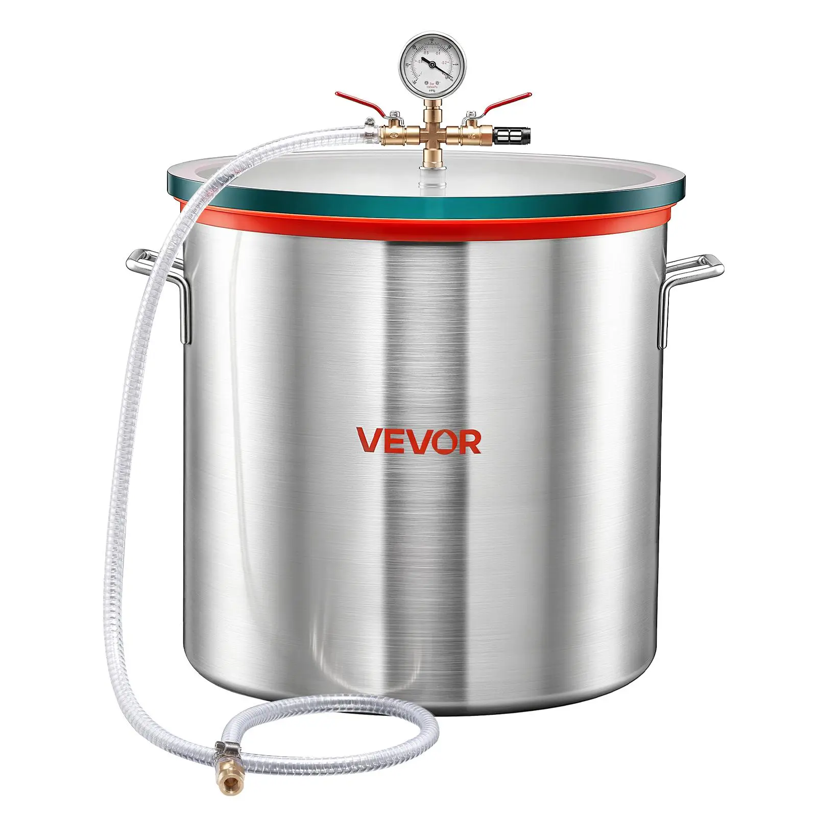 VEVOR 15 Gallon Vacuum Chamber, Aluminum Alloy, Vacuum Degassing Chamber with Tempered Glass Lid, Hose, Air Filter, for Resin Casting, Stabilizing Wood, Degassing Silicone, Epoxies, Essential Oils fathersdaygift