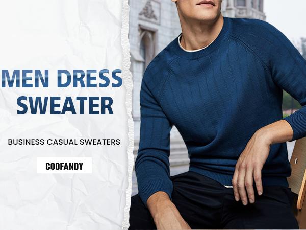 COOFANDY Men Dress Sweater Long Sleeve Crew Neck Sweater Slim Fit Business Casual Pullover Sweater COOFANDY Men Dress Sweater Long Sleeve Crew Neck Sweater Slim Fit Business Casual Pullover Sweater