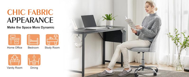 Furnest Furniture Indoor Furniture Armless Desk Chair with Wheels, Modern Design for Small Spaces, Adjustable Swivel Feature Furnest Furniture Indoor Furniture Armless Desk Chair with Wheels, Modern Design for Small Spaces, Adjustable Swivel Feature