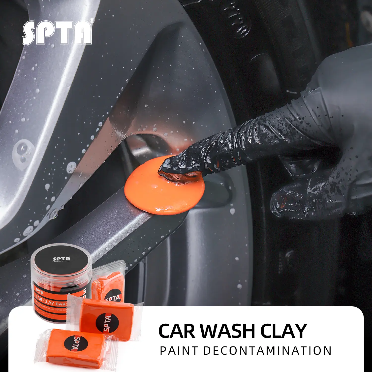 SPTA Car Clay Bar, 3 Pack 300g, Premium Grade Clay Bars Detailing Magic Clay Bar Cleaner Auto Wash Bars with Washing and Adsorption Capacity for Car Wash Car Detailing Clean,RV, Bus,Glass Cleaning