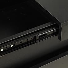 Sikaic Modern Nightstand with LED Lights & Charging Station Black 15.8"D x 17.7"W x 26.8"H Sliding Top Drawers for Bedroom & Living Room