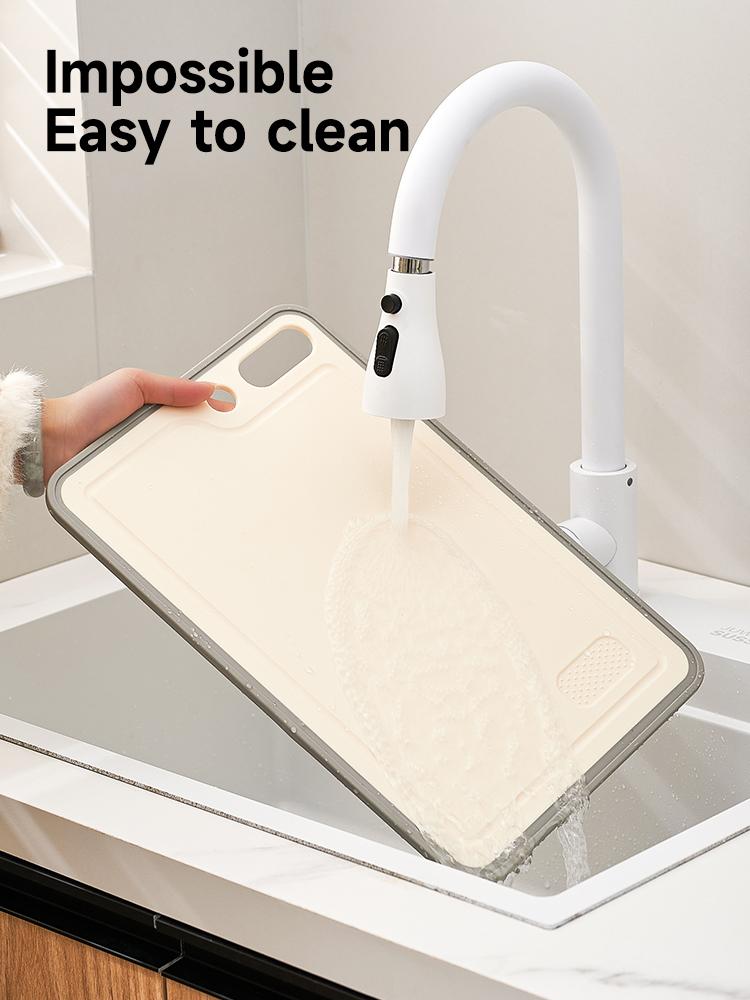 UFORU Plastic  Chopping Board,Kitchen-Safe, BPA-Free, Non-Slip Design, Ideal for Cooking and Camping, Dishwasher Safe, Double-Sided Use, Handle Included, Dimensions 15.8“ x 10.6” x 0.6", Stylish Kitchenware,