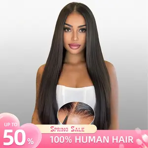 [NEW IN] GIESWY HAIRGlueless Wig Straight Brazilian Human Hair Wig Ready to Wear 5x5 HD Transparent Lace Closure Wigs Pre Cut Sale 200%Density