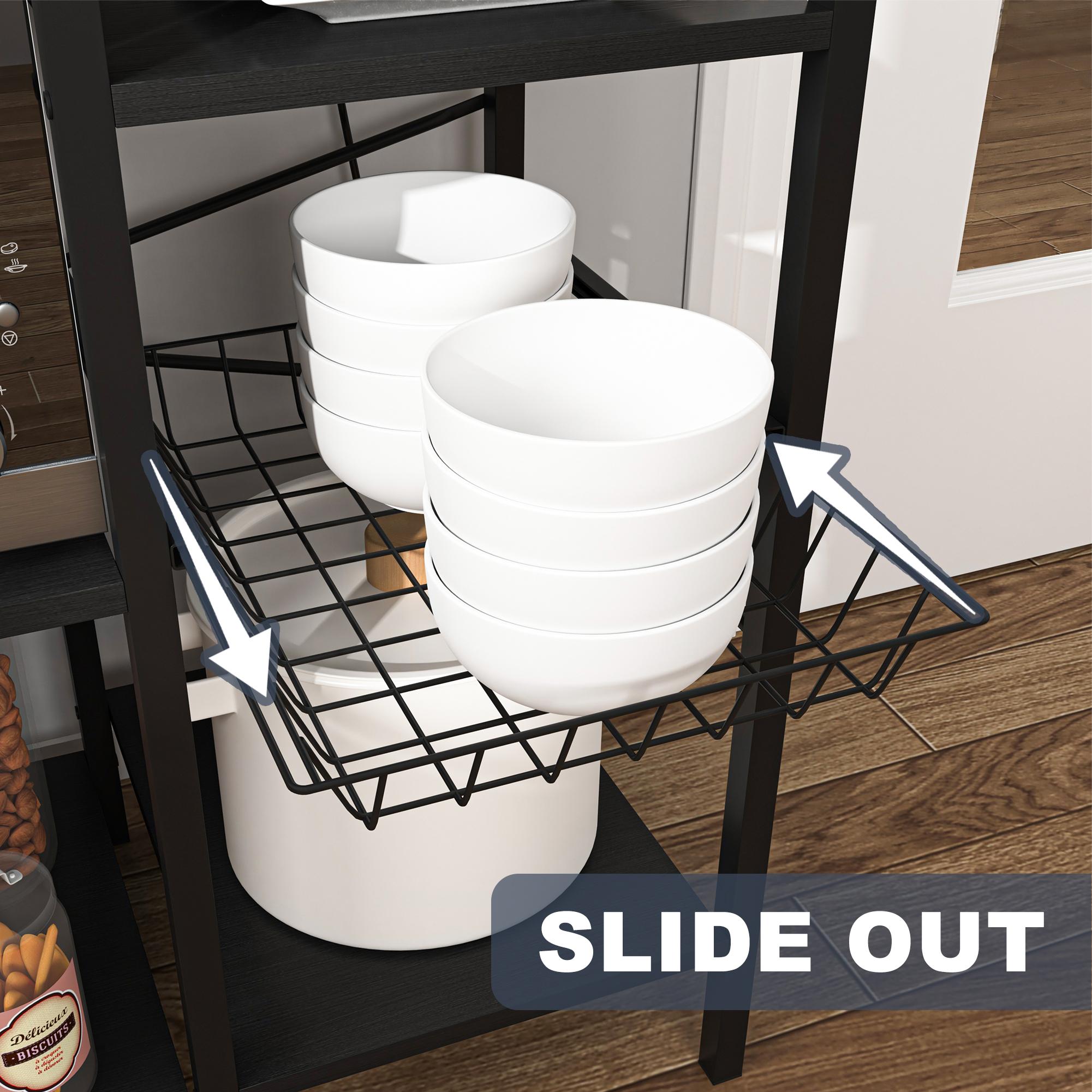 Multifunctional Kitchen Shelf Kitchen Bakers Rack with Storage, 5-Tier Microwave Oven Stand Shelf , Freestanding Utility Kitchen Storage Rack Organiser