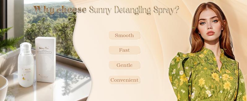 Sunny Hair Conditioner Spray Leave-in 1.69 Fl Oz for Demage Hair Conditioner Detangler with Keratin, Vitamin B5, Olive Oil & Jojoba Oil