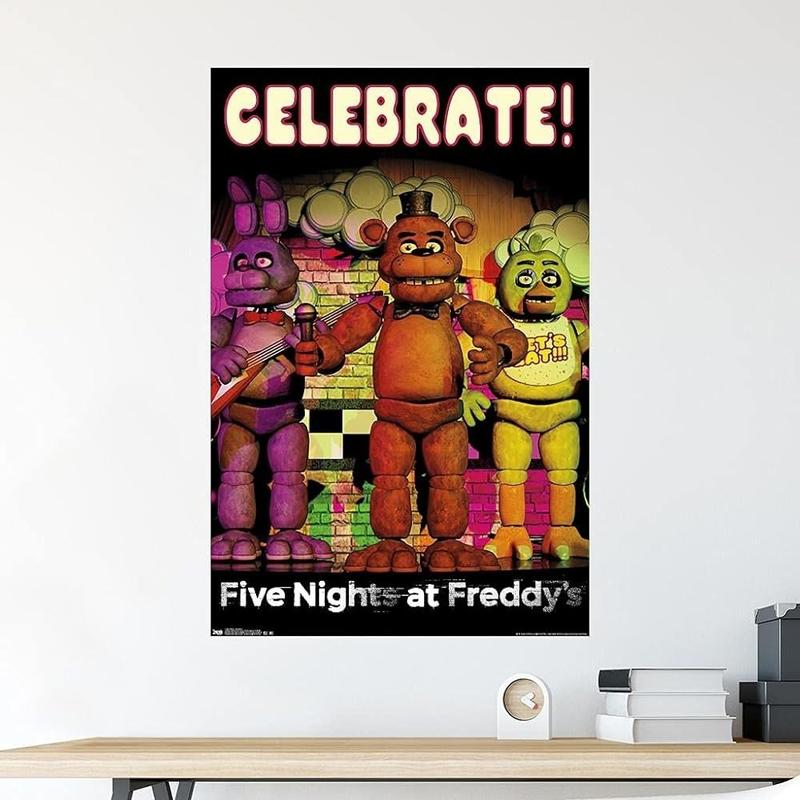Trends International Five Nights At Freddys Celebrate Wall Poster Room Decor, Aesthetic Wall Poster For Home Decor
