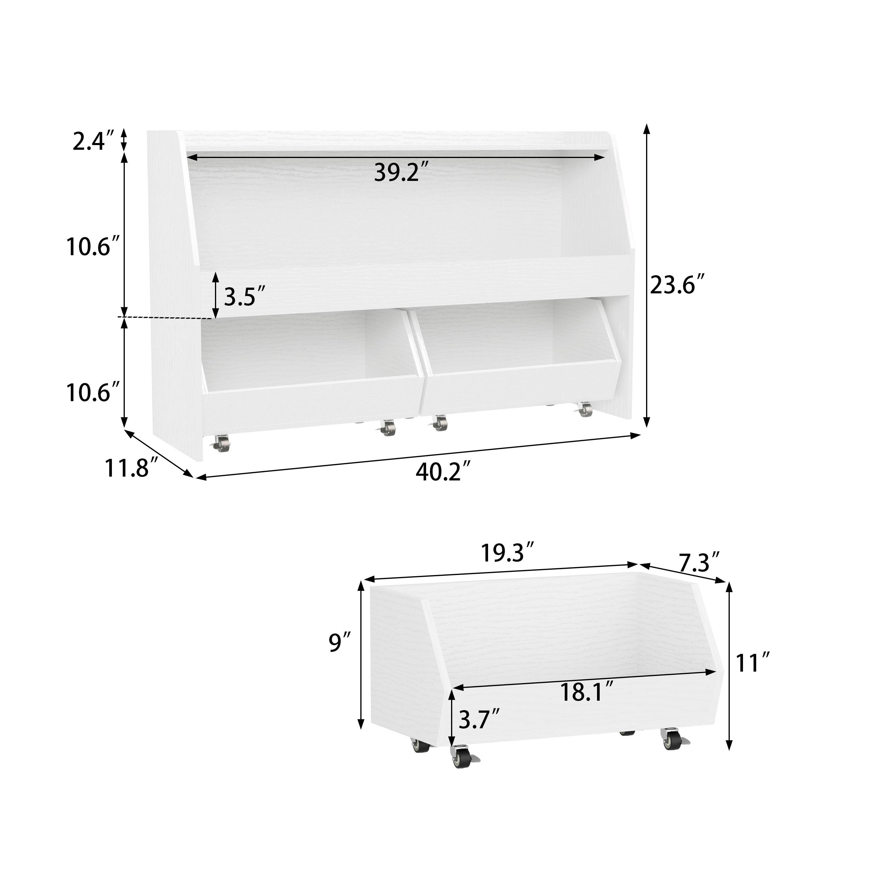 COZPAW Toy Storage Organizer, 2/3 Tier Montessori Shelf with Movable Bins, Toy Organizers Book Shelf for Kids Room, Playroom, Nursery