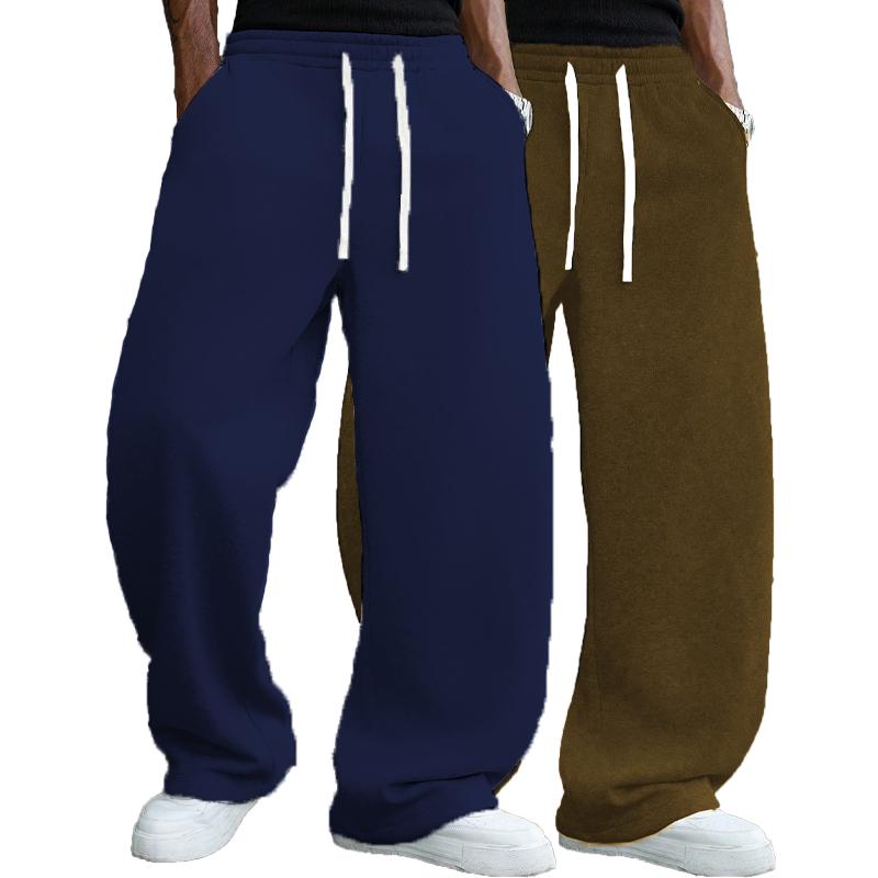 Men’s Solid Fashion Sweatpants, Versatile Year Round Wear, Ideal for Autumn and Winter, Wide Leg Straight Leg Casual Street Dance Pants, Comfortable Winter Home Pants, Plus Size Casual Sports Pants with Rivet Design, Fashionable and Versatile Durable Unis