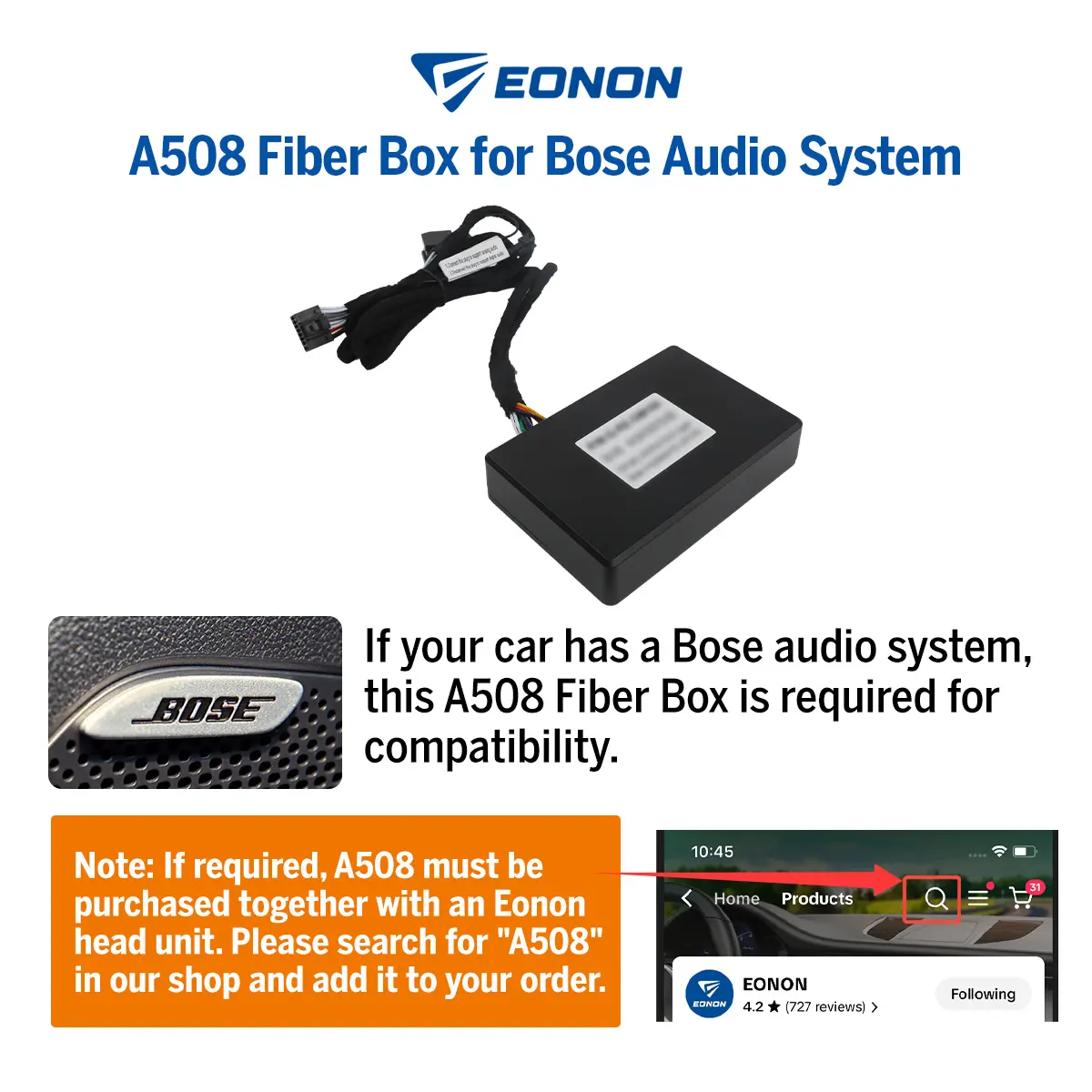 A508 Fiber Box for Bose Audio System