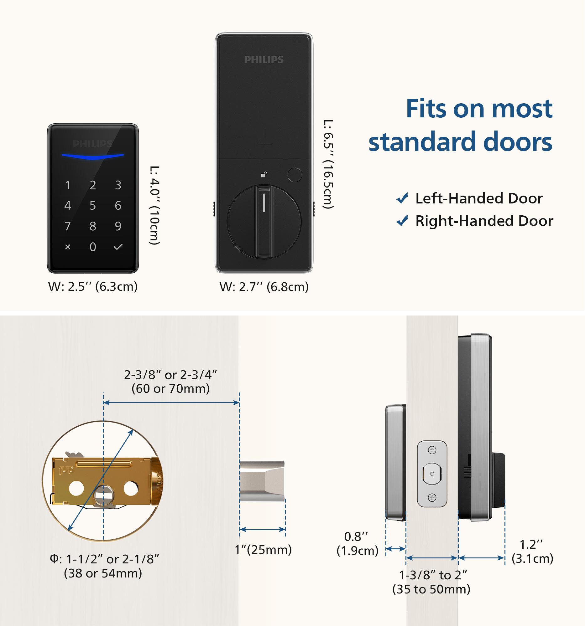 Philips Smart Lock, Smart Lock for Homeowners, Keyless Entry for Rental Apartments,  Weatherproof Touchscreen
