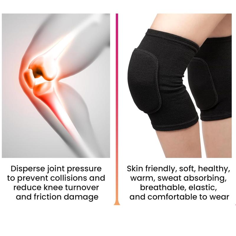 Knee Pads for Women, Men, Kids, Girls, Basketball, Volleyball, Football, Dance, Yoga, Tennis, Running, Cycling, Workout, Climbing - Black Small