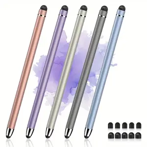 5 Pcs Stylus Pen, 2-in-1 Stylus Pen Set for Touch Screens, High Precision And Sensitivity, Compatible with iPhone/iPad/Android, 5 Pens with 10 Extra Tips