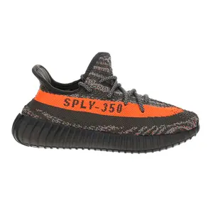 adidas Mens Yeezy Boost 350 V2 Lace Up Sneakers Shoes Casual - Black, Grey, Orange adidas Mens Yeezy Boost 350 V2 Lace Up Sneakers Shoes Casual - Black, Grey, Orange