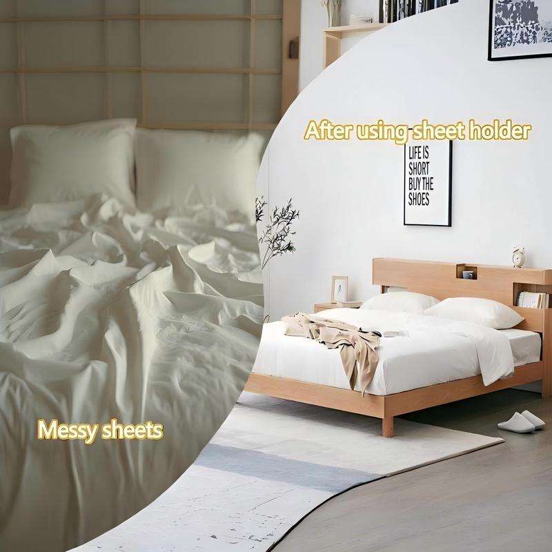 Bed Lock Sheet Holders 4PCS | Fits Any Size Mattress | Non-Slip Keep Sheets Tight White&Grey
