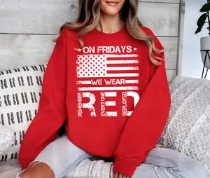 On Friday We Wear Red Veterans Shirt, Remember Everyone Deployed Tee, Red Friday USA Military Flag Shirt