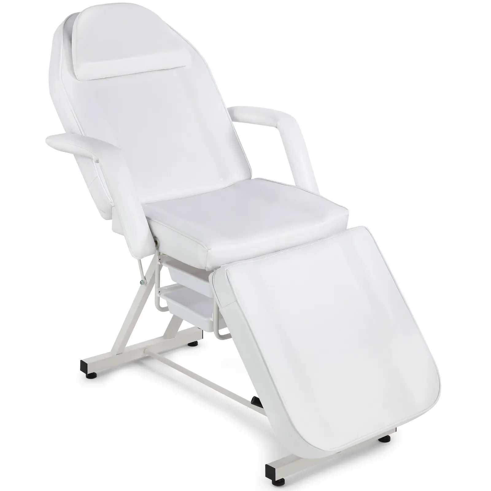 Massage Bed for Client with 2 Trays Tattoo Chair Facial Bed for Eyelash Extensions Salon Chair White Design