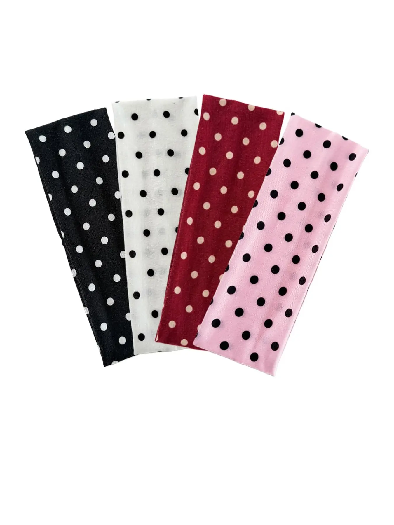 4pcs Women's Polka Dot Sports Headbands, Workout Athletic Headbands, Elastic Sweatband Headband, Elastic Sweat-Wicking, Stretchy Headbands, Soft Breathable Fabric, Ideal for Dates, Vacations, Yoga, Running, Men's Headbands