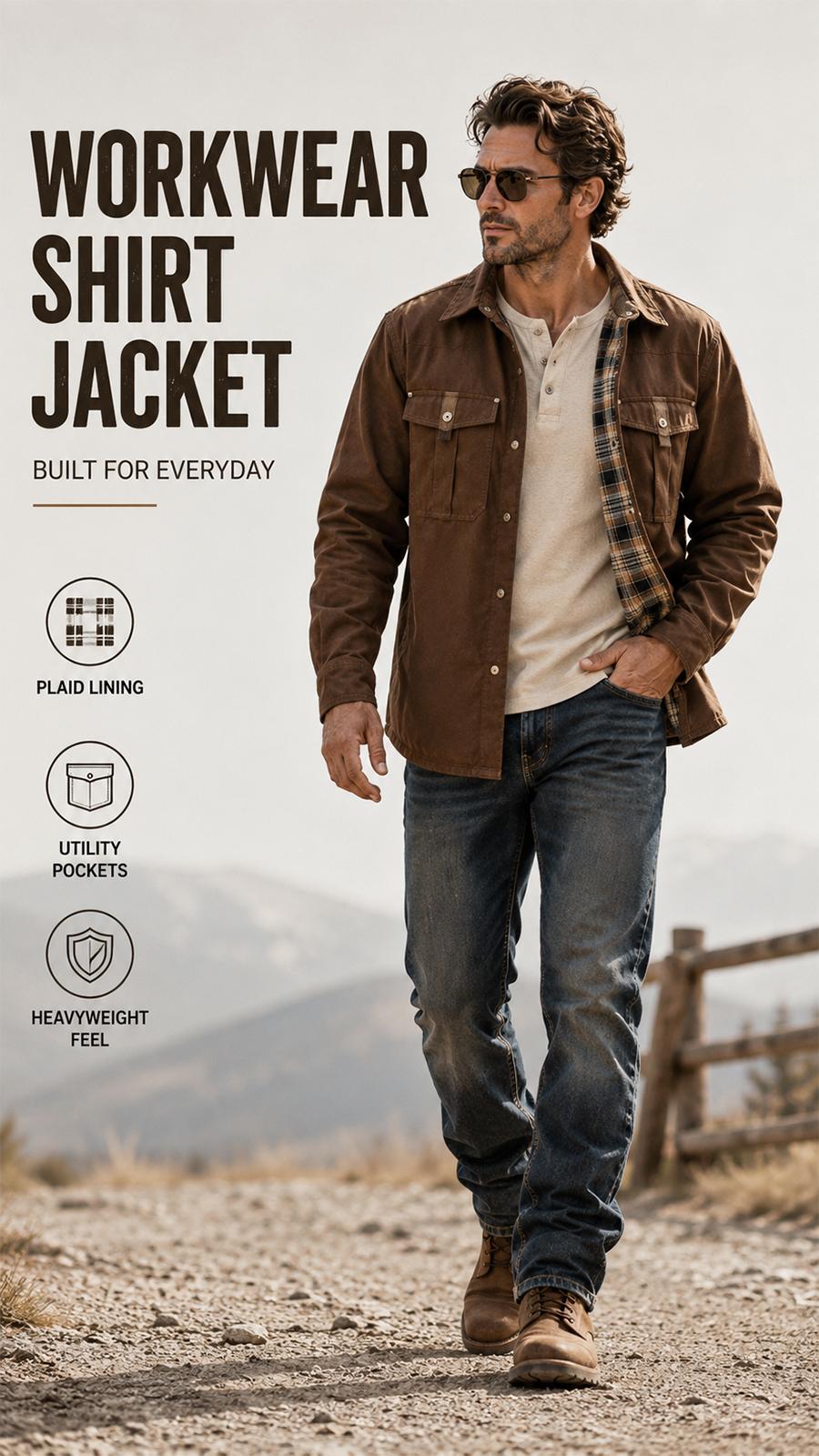 Gihuo Men's Lightweight Jacket, Menswear Outerwear, Men's Top Layer Coat for Casual Wear