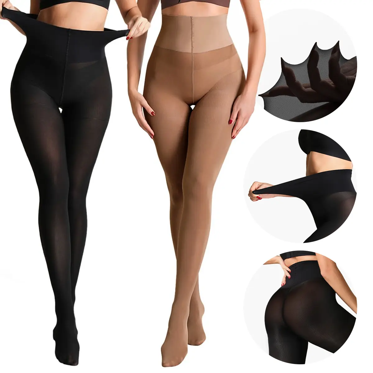 LUCKMEEY Women's Rip-resistant Strong Tights High Waist Silk Comfort Stockings Oil Shimmery Nylons Pantyhose Silky Spandex Elastic Dressy Legwear