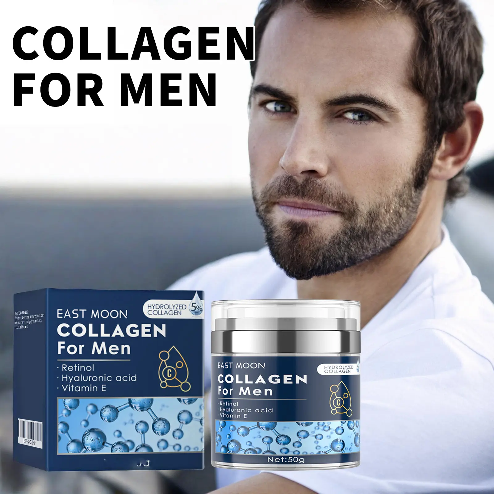 【3 bottles】East  Men's Face Cream Smooth out fine Lines Firming Skin Facial Care Moisturizing Lift CreamSkincare Comfort Men's Retinol Moisturizing Cream Moisture Repair Smoother Hydrating Moisturize Moisturizer intensive anti wrinkle hydrate  hombres men
